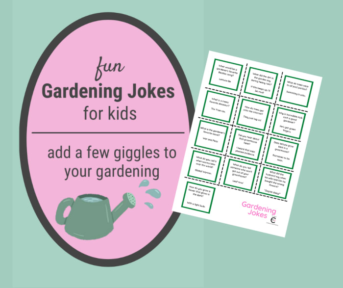 Massive (and funny) collection of gardening jokes. Includes greenhouse jokes, garden puns, jokes about flowers, sunflower jokes, cacti jokes, and even some Massive (and funny) collection of gardening jokes. Includes greenhouse jokes, garden puns, jokes about flowers, sunflower jokes, cacti jokes, and even some